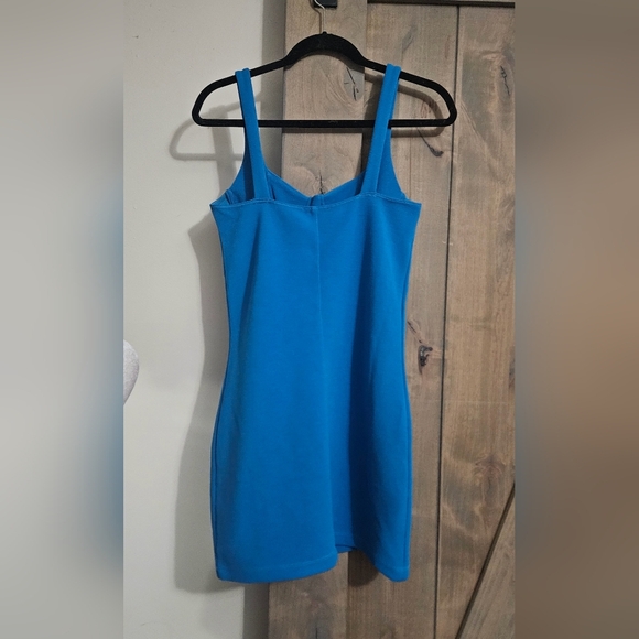ZARA Corset Stitch Sleeveless Bodycon Mini Dress In Electric Blue. Size Medium - Picture 10 of 12